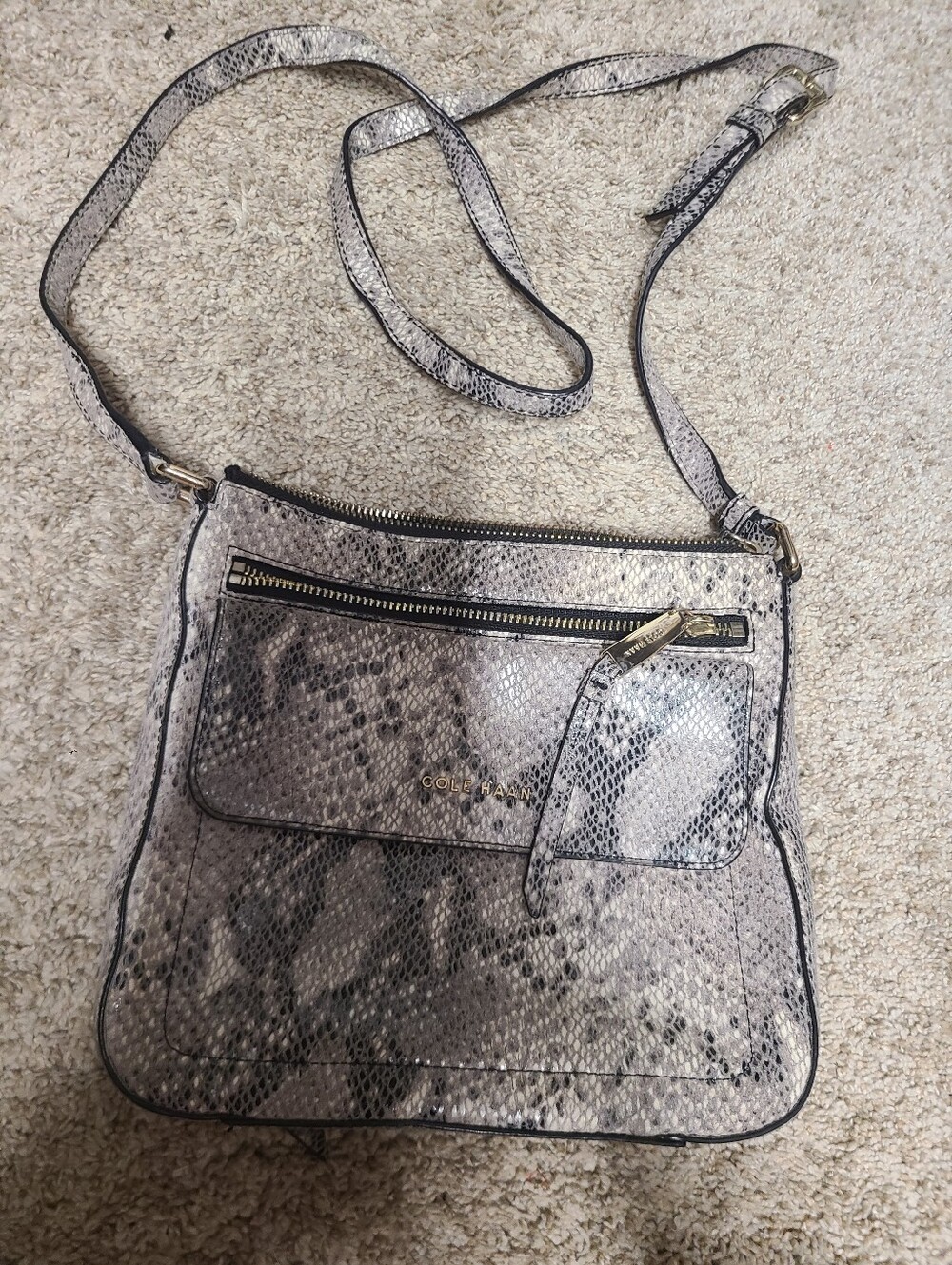 Cole Haan Snakeskin Print Crossbody Handbag